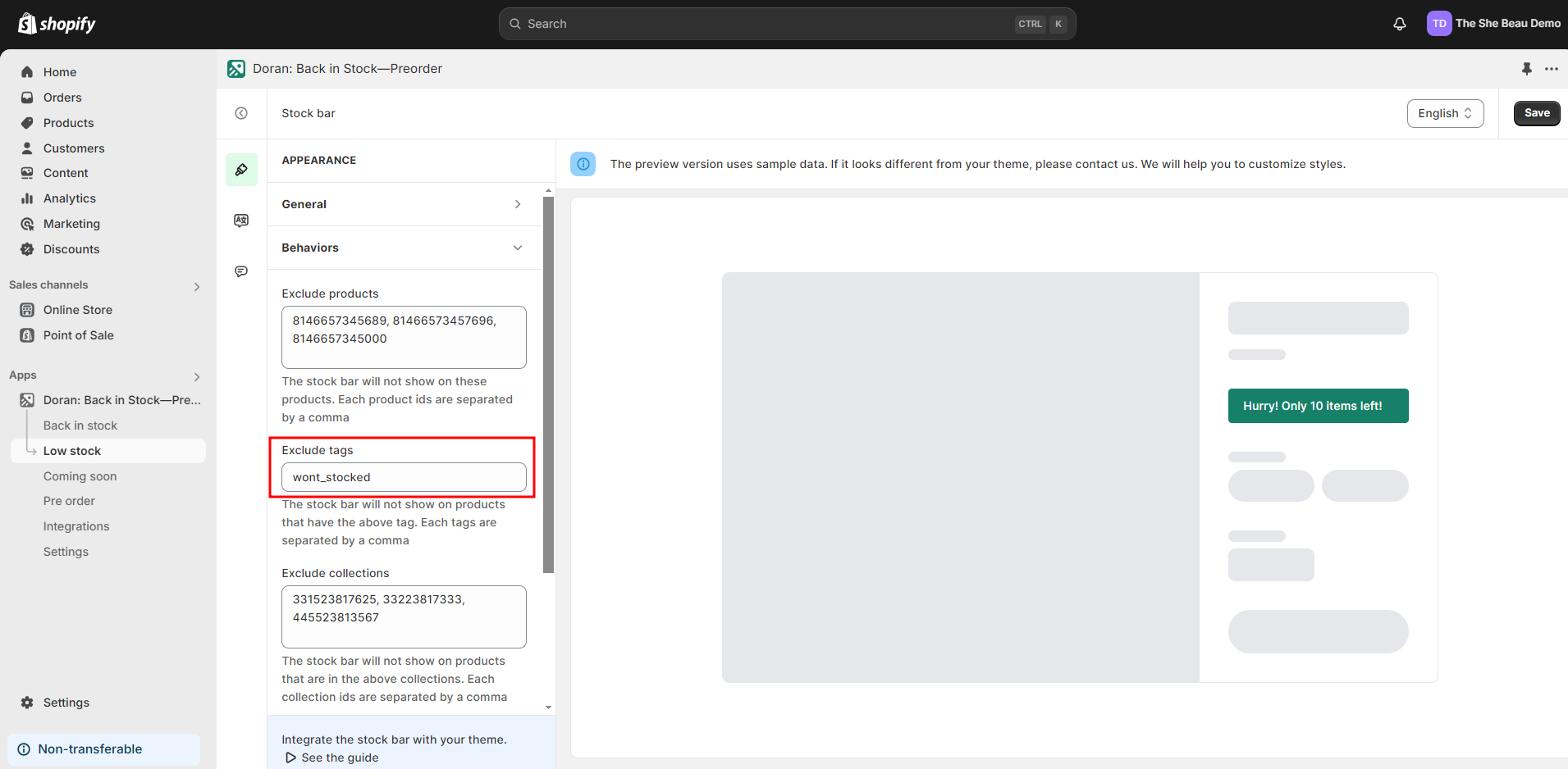 Exclude tags