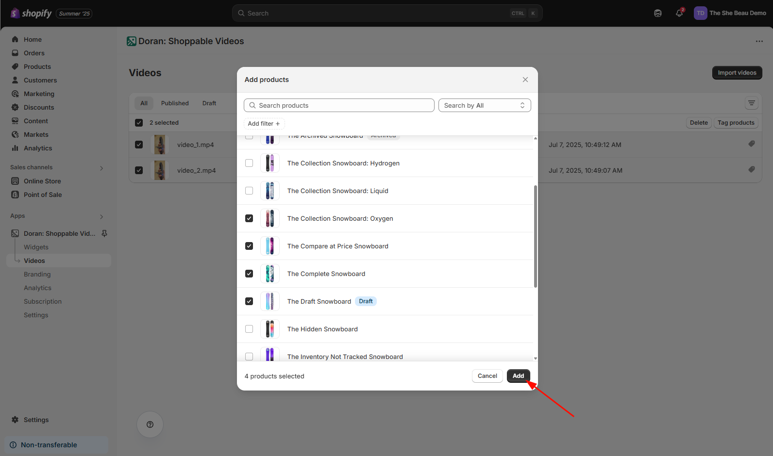 Tag products to multiple videos