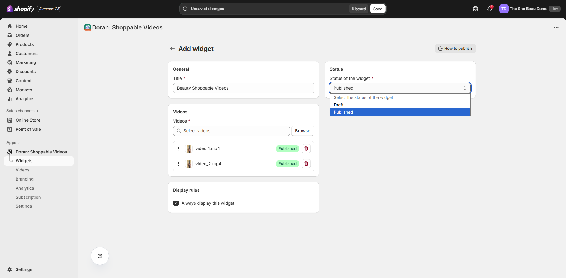 Create a widget